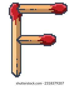 Letter F matchstick font design illustration