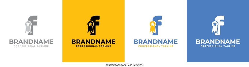 Letter F Medallion Logo, suitable for business related to medal, victory, champ with F initial.