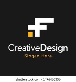 Letter F Media Pixel Creative Business Logo