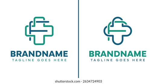 Letter F Medical Cross Logo Set, representing care, health, and trusted medical services