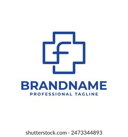 Letter F Medical Cross Lowercase Logo, suitable for business related to Medical Cross or Pharmacy with F initial