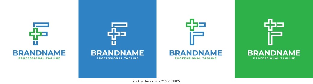 Letter F Medical Cross Modern Logo, suitable for business related to Medical Cross or Pharmacy with F initial