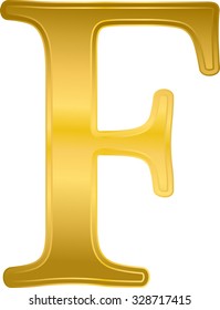 letter F metal gold