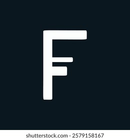 Letter F Minimal Business Logo With 3D Cut with Line | F Letter Typography Symbol