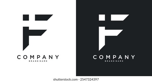Letter F minimal logo icon design template elements. Premium Vector