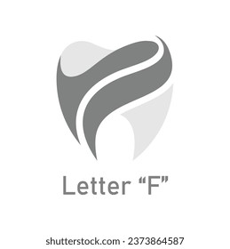 Letter F minimal tooth logo design in vector