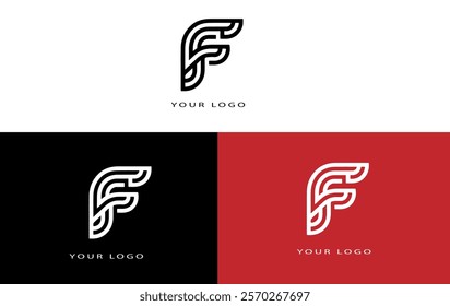 Letter F minimalist logo design. World creative logo design