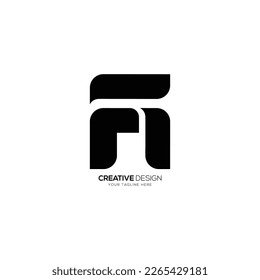 Letter F I modern art monogram logo