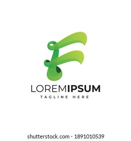 Letter f modern logo design template