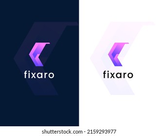 letter f modern logo design template