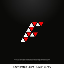 Letter F modern Logo icon monogram design. Vector graphic design template element. black background.