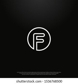 Letter F modern Logo icon monogram design. Vector graphic design template element. black background.