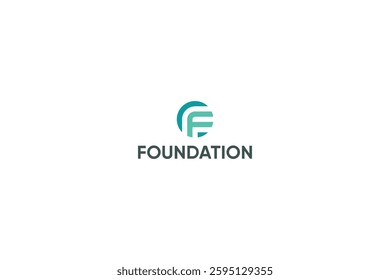 Letter F modern simple and minimal logo in a circle