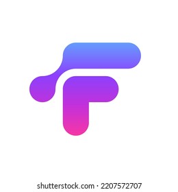 Letter F modern technology logo template