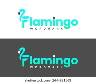 Letter F monogram beautiful flamingo logo design.

