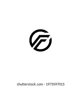 Letter F monogram circular logo design vector