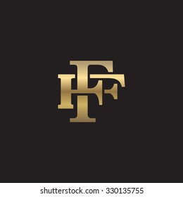 letter F and F monogram golden logo