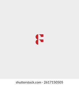 Letter F Monogram icon logo flat vector design