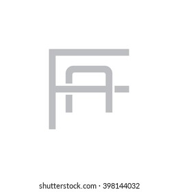 letter F and A monogram logo gray