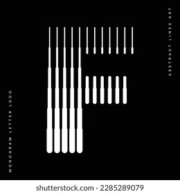 Letra monográfica del logotipo de las líneas ilustración abstracta del vector de arte moderno