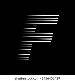 Letter F Monogram Logo Icon Geometric Horizontal Motion Speed Lines