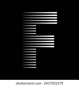 Letter F Monogram Logo Icon Geometric Horizontal Motion Speed Lines