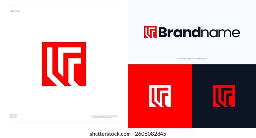Letter F monogram logo icon design vector illustration element template editable, Creative modern geometric abstract symbol initial F sign for technology and brand identity business.