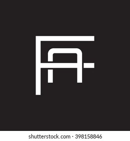 letter F and A monogram logo white black background