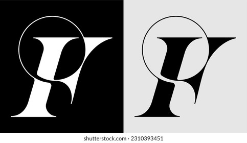 Letter F monogram luxury vector