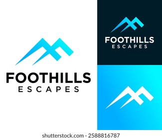 Letter F monogram mountain hill sport and recreation logo design.

