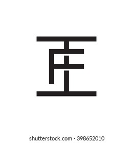 letter I and F monogram square shape logo black