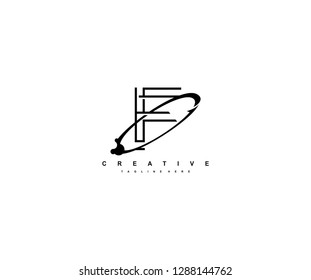 Letter F Monoline Linear Rounded Swoosh Arrow Logo Design