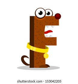 Letter F  Monster, vector illustration