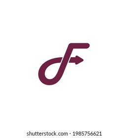 letter f motion arrow loop logo vector