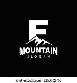 Letter F Mountain Logo. Explore Mountain Advanture Symbol Company Logo Template	
