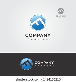 Letter f mountain logo for traveling, adventure, hiking more