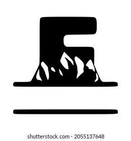 Letter f and mountain personalized monogram. Vector logo, emblems or initial design.