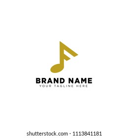 letter F music logo template vector illustration