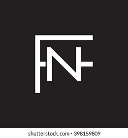 letter F and N monogram logo white black background