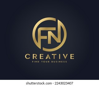 Letter F N typography logo design vector templates
