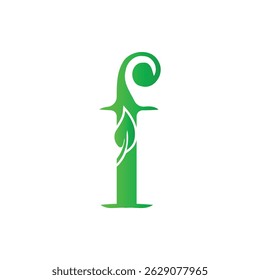 letter f with nature leaf logo design	