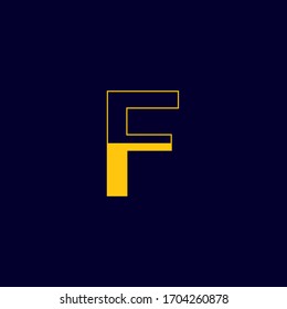 letra F espacio negativo plano, logotipo sencillo, icono diseño - vector