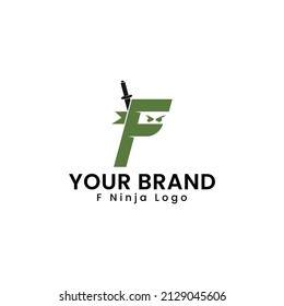 Letter F ninja logo is perfect for initial logos, sports, games, media, etc