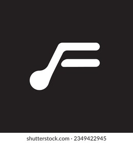 letter F note music logo design.