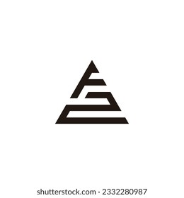 Letter F number 2 triangle geometric symbol simple logo vector