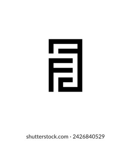 letter F number 3 square geometric symbol simple logo vector