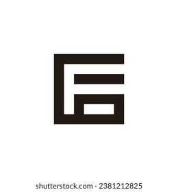 Letter F number 6 square geometric symbol simple logo vector