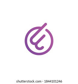 letter F on circle vector illustration template