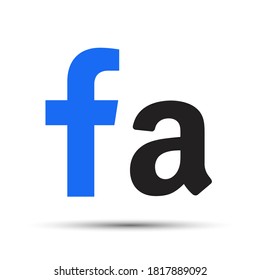  The letter F and the letter A on a white background. Vector illustration 