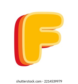 Letter F Orange, vector illustration